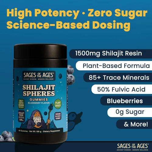 Miniatura 5 de Gomitas Shilajit – 1500 mg de shilajit del Himalaya para hombres Energía y Resistencia – Complejo de ácido fúlvico puro – Orgánico, vegano, sin OMG