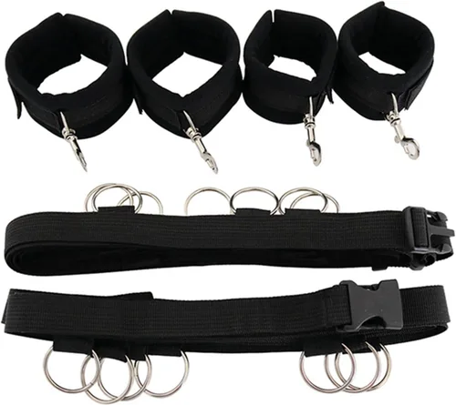 Miniatura 2 de Base de cama sexual tamaño King resistente para sujetar sexo tamaño matrimonial para tobillos y barra de muñeca, liga sexual para piernas y manos