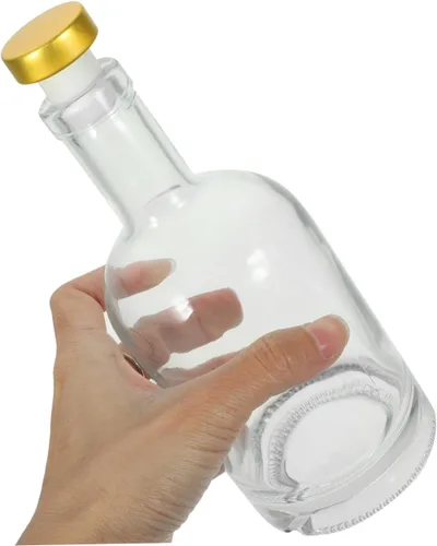 Miniatura 4 de SHOWERORO 2 decantadores de vidrio transparente grueso para botella de licor, resistente, base elegante diseño para bar en el hogar y uso, fácil