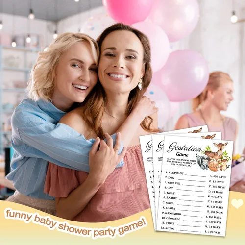 Miniatura 5 de Tarjetas de juego para baby shower, tarjeta de juego de gestación de animales de safari para fiesta de baby shower, divertidas ideas
