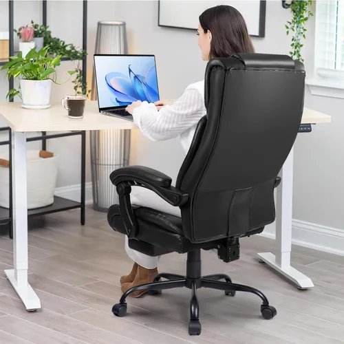 Miniatura 7 de OFIKA Silla de oficina, silla ejecutiva de oficina resistente con reposapiés, ergonómica, respaldo alto, sillas de juegos para computadora, oficina