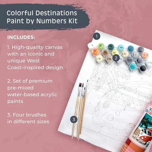 Miniatura 2 de Pink Picasso Kits de pintura de destinos coloridos por números para adultos y adolescentes Kits de pintura de lienzo únicos para bricolaje Kit