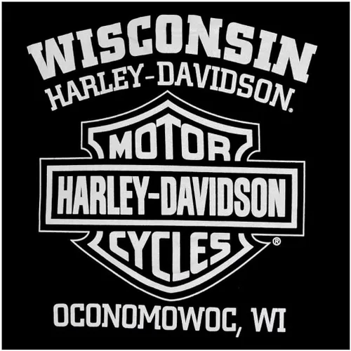 Miniatura 2 de Harley-Davidson Camiseta de manga corta con gráfico Eagle 30296656 para hombre, Negro