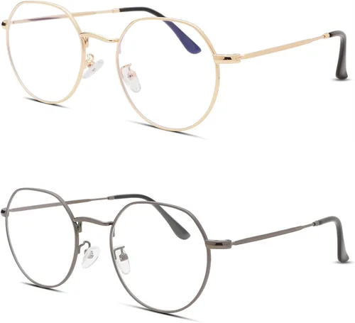 Miniatura 7 de Pro Acme Gafas redondas de moda Metal Clear Lens Frame Vintage Unisex Gafas 53MM