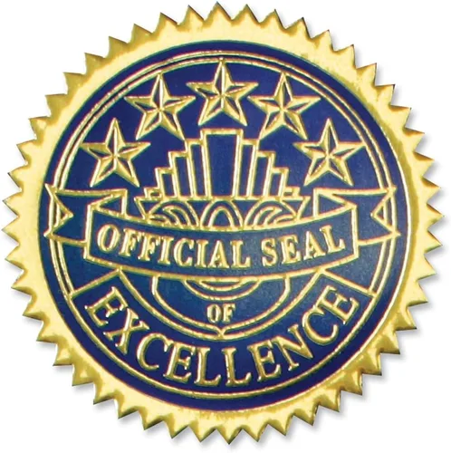 Miniatura 16 de PaperDirect Sello oficial de excelencia en relieve para certificado de lámina dorada, 2 pulgadas, autoadhesivos, 100 unidades, sellos en relieve