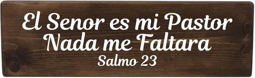 Miniatura 7 de Placa de regalo cristiano española de El Senor ES mi Pastor Nada me Faltara Salmo 23 en madera española, regalo de Navidad de madera para Cristiano