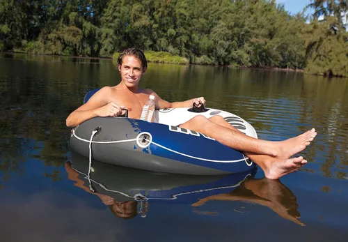 Miniatura 3 de INTEX 58825EP River Run 1 Inflatable Floating Lounge: Comfortable Backrest – Built-in Cup Holders – Durable Grab Handles – All Around Grab Rope