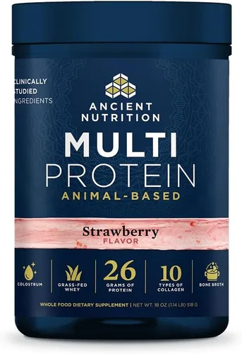 Miniatura 11 de Ancient Nutrition Polvo a base de animales multiproteínas, 0.86 onzas de proteína, suero alimentado con hierba, caldo de huesos, péptidos