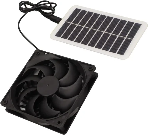 Miniatura 5 de plplaaoo - Kit de ventilador de panel solar, 100 W, 12 V, panel solar, ventilador de extractor de panel de energía solar de 15 W, ahorro de energía