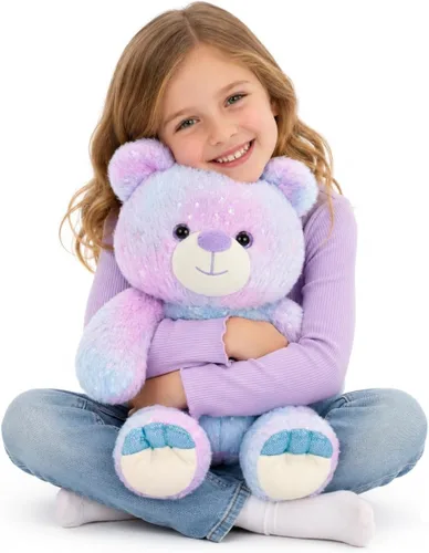 Miniatura 13 de Tezituor - Oso de peluche arcoíris de 13.78 pulgadas, suave oso de peluche teñido anudado, acogedor juguete de peluche abrazable para niños, novia