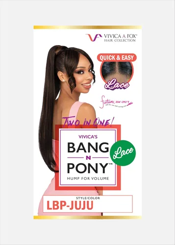 Miniatura 4 de Vivica A. Fox LPB-JUJU, Bang & Pony, encaje rápido y fácil, color 1B, negro roto Negro Sucio