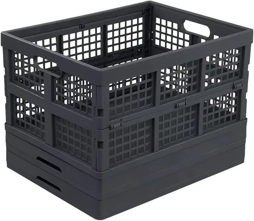 Miniatura 8 de Gloreen Cesta plegable de 35 cuartos de galón, cajas de leche plegables para almacenamiento, 3 paquetes Azul