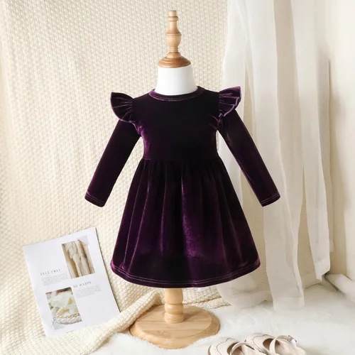 Miniatura 157 de IDOPIP Vestido tutú de terciopelo para niñas pequeñas, vestido de manga larga para princesa, Navidad, cumpleaños, fiesta, boda, vestidos de otoño e