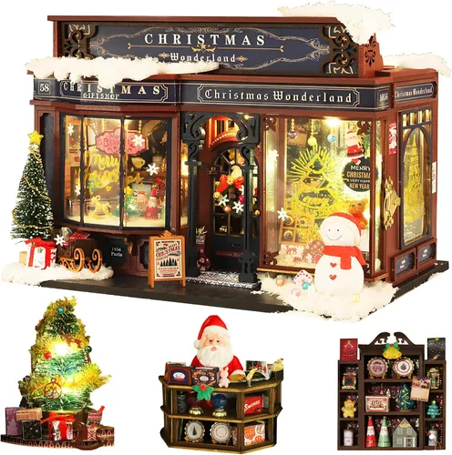 Miniatura 8 de Spilay Kits de casa de muñecas en miniatura, casa modelo pequeña para que los adultos construyan, kits de modelo de casa pequeña con cubierta