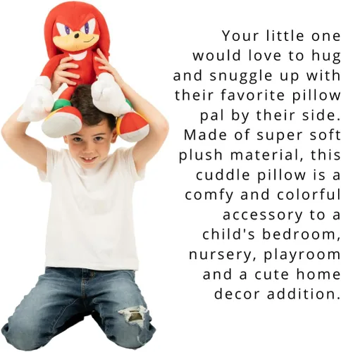 Miniatura 4 de Sonic The Hedgehog Anime Knuckles The Echidna - Almohada de peluche para niños, súper suave y acogedora, 18.50 pulgadas de alto, (producto oficial)