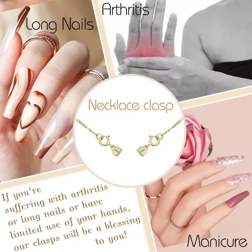 Miniatura 5 de Cierre magnético para collar S925 con doble anillo de resorte, convertidor de plata de ley, extensor de collar para pulsera y joyería