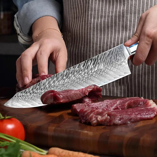 Miniatura 5 de Cuchillo de chef de 8 pulgadas, cuchillo de chef japonés VG10, cuchillo de cocina japonés VG10, cuchillo de acero inoxidable de alto carbono de 67