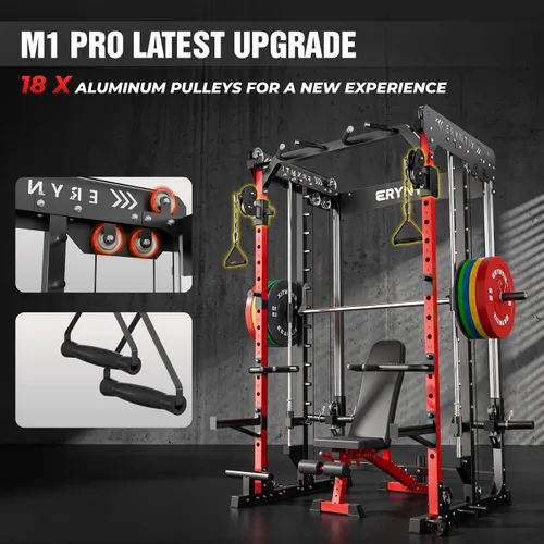 Miniatura 4 de Smith Machine, 2600 LBS Capacity Power Rack for Home Gym Garage, All-in-One Power Cage with Cable Crossover, Heavy-Duty Squat Rack, 84'' Home Gym