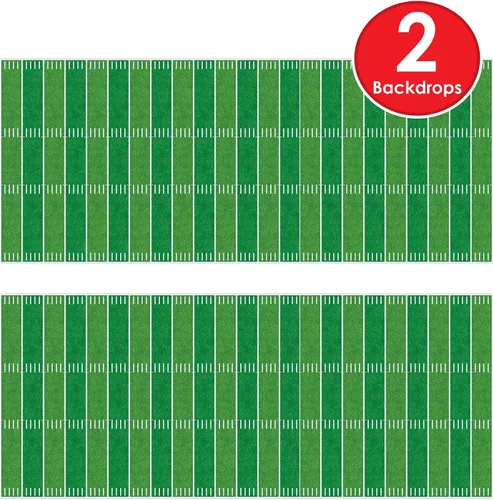 Miniatura 3 de Beistle Telones de fondo de campo de fútbol, 4 x 30 pies, paquete de 2 - Telón de fondo para fiestas, fondo de fotos, cubierta de pared fácil