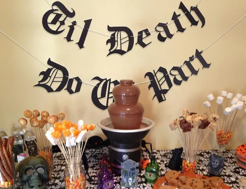 Miniatura 5 de Cartel de letra gótica con texto en inglés "Til Death Do Us Part", cartel de cumpleaños en inglés antiguo, boda, aniversario, San Valentín