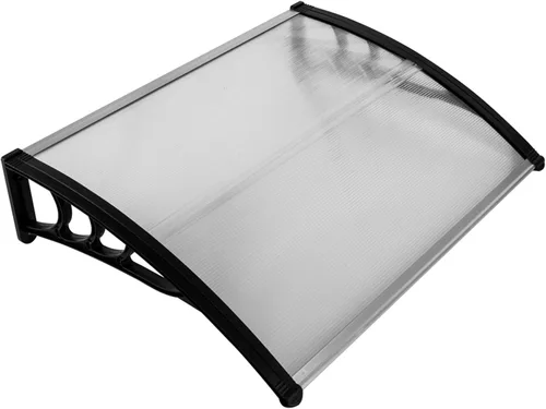 Toldo para puerta de patio, cubierta de policarbonato para puerta delantera al aire libre, protección UV, lluvia, nieve, luz solar, hoja hueca para