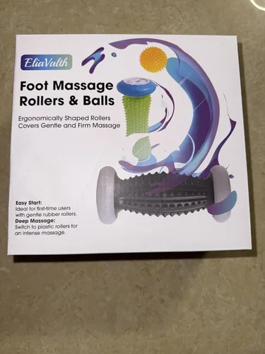 Miniatura 4 de Alivio de la fascitis plantar, rodillo de pies y masajeador para fascitis plantar, neuropatía y reflexología, rodillo de masaje de 2 pies y bola