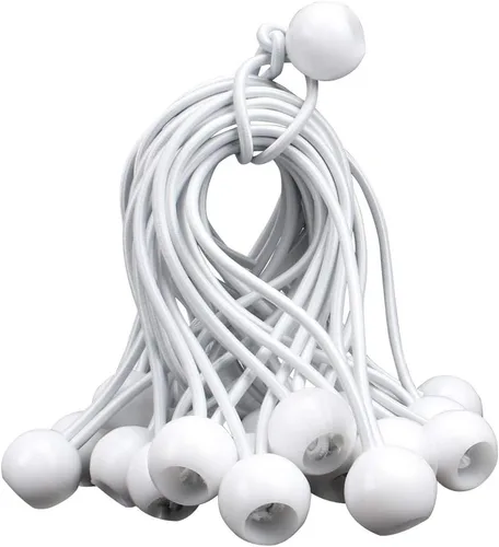 Miniatura 2 de AOPRIE Paquete de 30 bolas elásticas de 6 pulgadas de color blanco, resistentes a la intemperie, correas de amarre resistentes a la intemperie