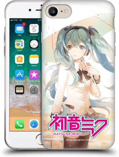 Miniatura 223 de Head Case Designs Licencia Oficial Hatsune Miku Gráficos Lindos Carcasa de Gel [Protección de Grado Militar] Compatible con Apple iPhone 7