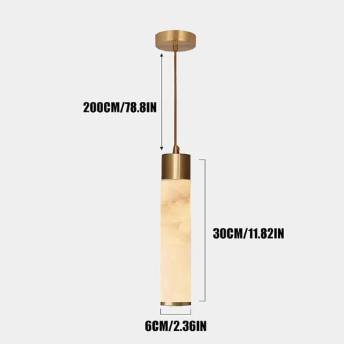 Miniatura 4 de Nordic Retro Marble Pendant Lights, Modern 2 Pack Full Copper Ceiling Hanging Lighting, 3000K Warm Light Chandeliers for Kitchen Island Dining Room