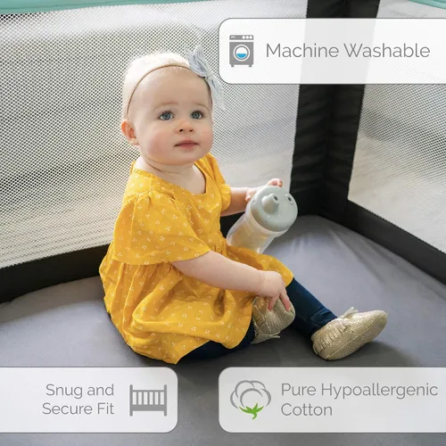 Miniatura 2 de SheetWorld - Sábana bajera ajustable para bebé, sábana tejida 100% algodón, unisex, para niña y niño, lunares azul marino, fabricada en Estados
