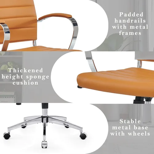 Miniatura 5 de Silla de oficina ergonómica moderna con reposabrazos, silla de escritorio giratoria ajustable para oficina en casa, silla de oficina ejecutiva