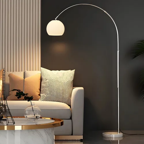 Miniatura 14 de Lámpara de pie naranja moderna de mediados de siglo, lámpara de hongo estilo Bauhaus para leer, lámpara de pie alta con pantalla de vidrio para sala