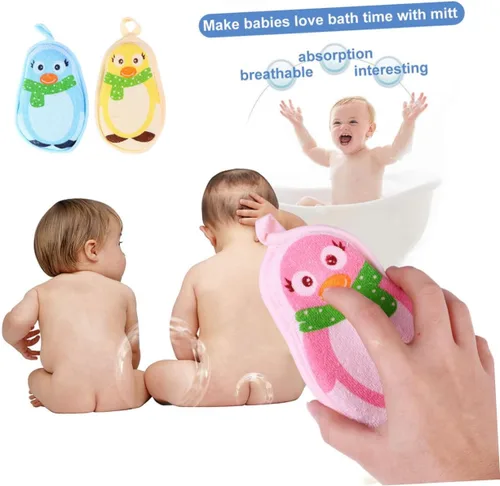 Miniatura 4 de ibasenice Toalla de baño para bebé, toalla de baño para niños, toallas de baño para niños, almohadilla exfoliante, esponja de baño para niños