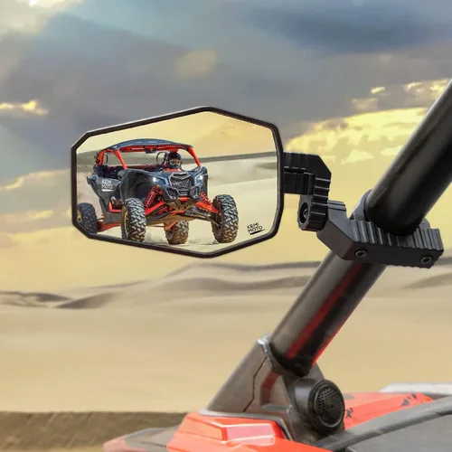 KEMIMOTO Espejos laterales UTV, espejos UTV para barra antivuelco de 1.65 a 2 pulgadas, compatibles con Polaris RZR, Can-Am Maverick X3, Pioneer,