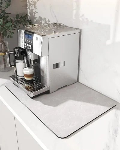 Miniatura 17 de AMOAMI Tapete de café absorbente con parte trasera de goma para secar platos para encimera de cocina, accesorios de bar para debajo de la cafetera