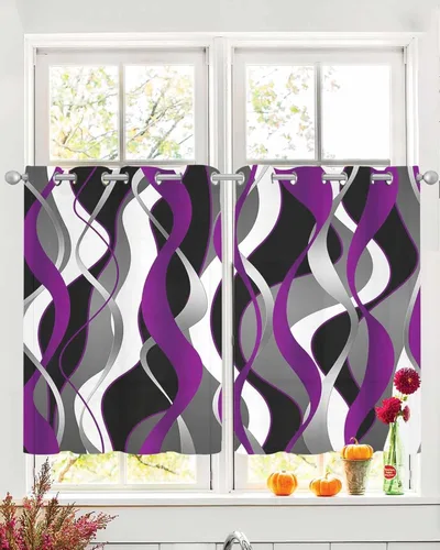 Miniatura 15 de Cortinas traslúcidas de hojas de eucalipto de 39 pulgadas de largo, juego de 2 paneles de cortinas para cocina, dormitorio, sala de estar, pasillo