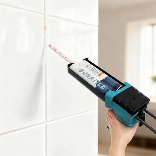 Miniatura 8 de Lechada para azulejos con pistola de calafateo manual de 19 onzas, 13.5 fl oz, relleno de lechada blanca, adecuado para aplicaciones de pared