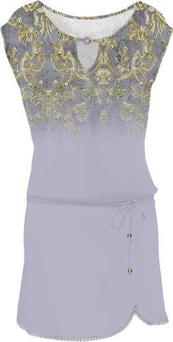 Miniatura 2 de Vestidos de verano para mujer 2023 Vestido de playa de moda con estampado floral con elegante ribete de ganchillo de encaje