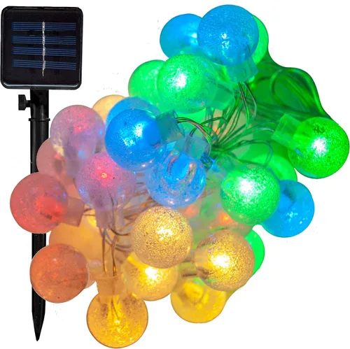 Miniatura 10 de Hometown Evolution, Inc. Tira de luces de burbujas de aire alimentadas por energía solar, 30 LED blanco cálido, 8 modos, impermeable al aire libre