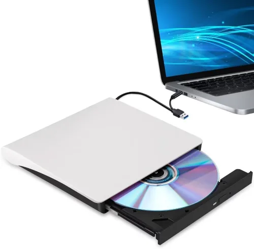 Unidad externa de CD/DVD para portátil, reproductor de CD/DVD USB 3.0 tipo C portátil, quemador, lector compatible con Mac MacBook Pro/Air, iMac,
