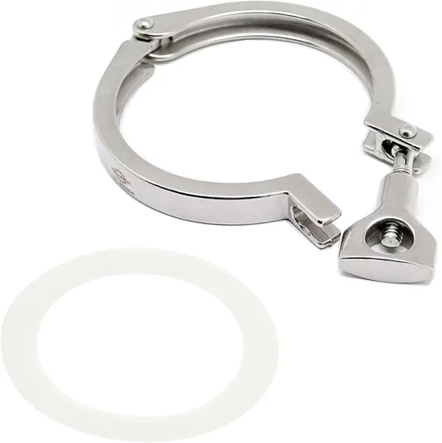 Miniatura 14 de Acero inoxidable 304 Single Pin Heavy Duty Tri Clamp con tuerca de ala para virola TC 1.5 "con 1 unid junta de silicona