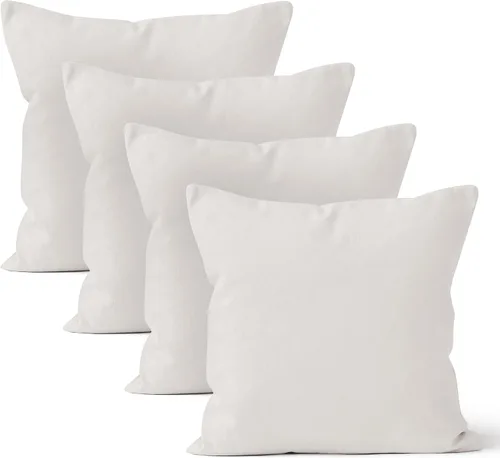 Miniatura 35 de Encasa XO Juego de 2 fundas de almohada de 12 x 12 pulgadas, color beige, sin rellenos, fundas de almohada de algodón para sala de estar, cama