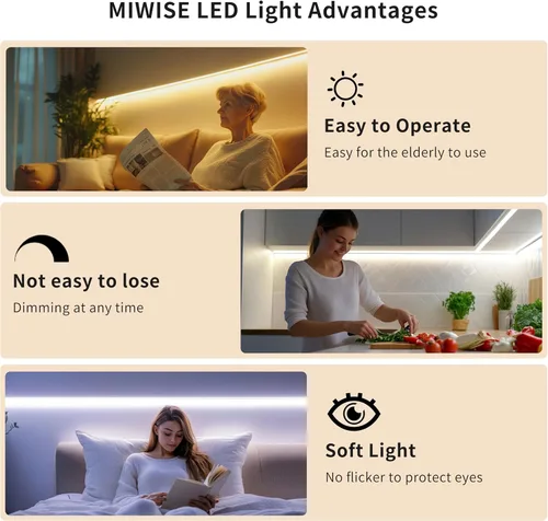 Miniatura 4 de MIWISE COB - Tira de luz LED de 32.8 pies/10m, CRI 90+ blanco cálido 2700K, alto lumen, regulable, súper brillante, flexible, DC24V, cinta de luz