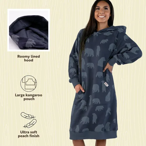 Miniatura 113 de Lazy One Sudadera con capucha de gran tamaño, ropa de dormir cómoda, vestido de suéter para mujer