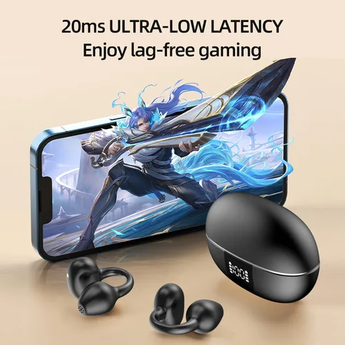 Miniatura 6 de Auriculares con clip, auriculares de oreja abierta, auriculares Bluetooth 6.0 de alta fidelidad estéreo con clip, 30 horas, pantalla LED