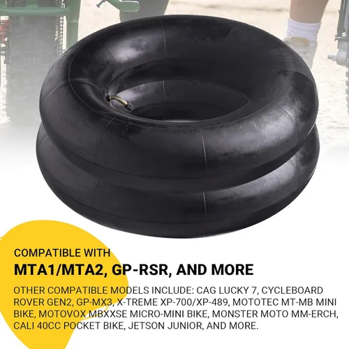 Miniatura 5 de Paquete de 2 tubos interiores de repuesto para mini neumáticos de bolsillo de 90/65-6.5 pulgadas y 110/50-6.5 pulgadas, se adapta a la mayoría
