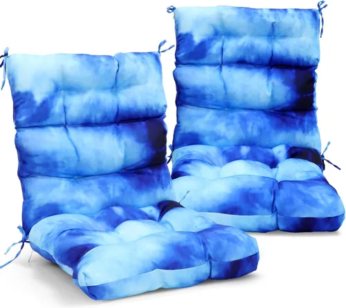 Miniatura 41 de EAGLE PEAK Cojín Acolchado para Silla de Patio con Respaldo Alto para Exteriores/Interiores, Juego de 1, 46'' x 22'', Azul Claro