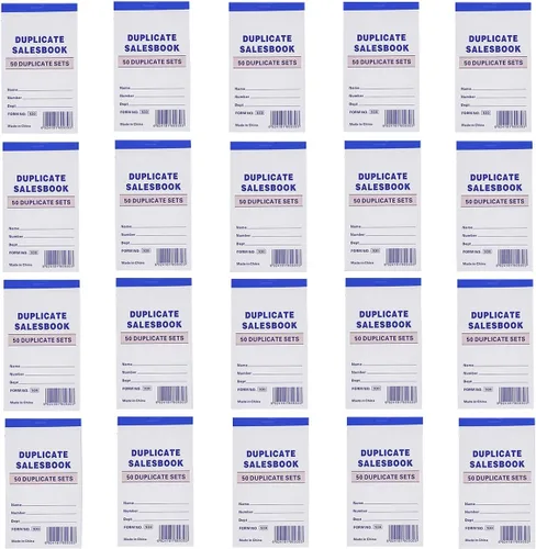 FactorDuty Paquete de 20 lotes de ventas libro de pedidos de recibo de factura copia autocopiada 50 juegos 3.5 "x 5.5"