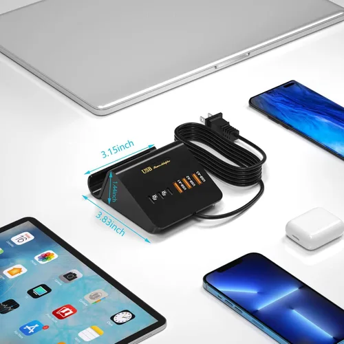 Miniatura 4 de Estación de carga USB C 35W, VHBW de 6 puertos (3 USB-C y 3 USB-A) Estación de carga rápida de escritorio para iPhone 14/13/12, Samsung Galaxy