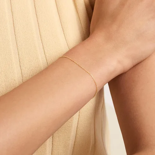 Miniatura 2 de Gelin Pulsera de cadena fina en oro macizo de 14 quilates, 7 pulg., Oro amarillo